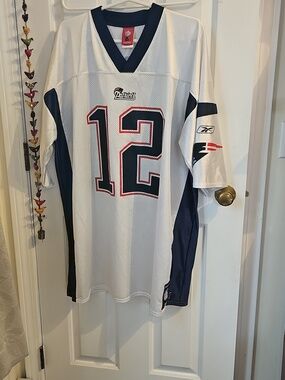 New England Patriots Tom Brady #12 Reebok Players Mesh Shirt 2XL